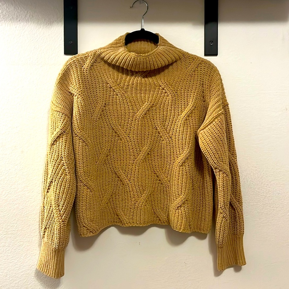 (S) Poof Apparel Crop Knit Sweater